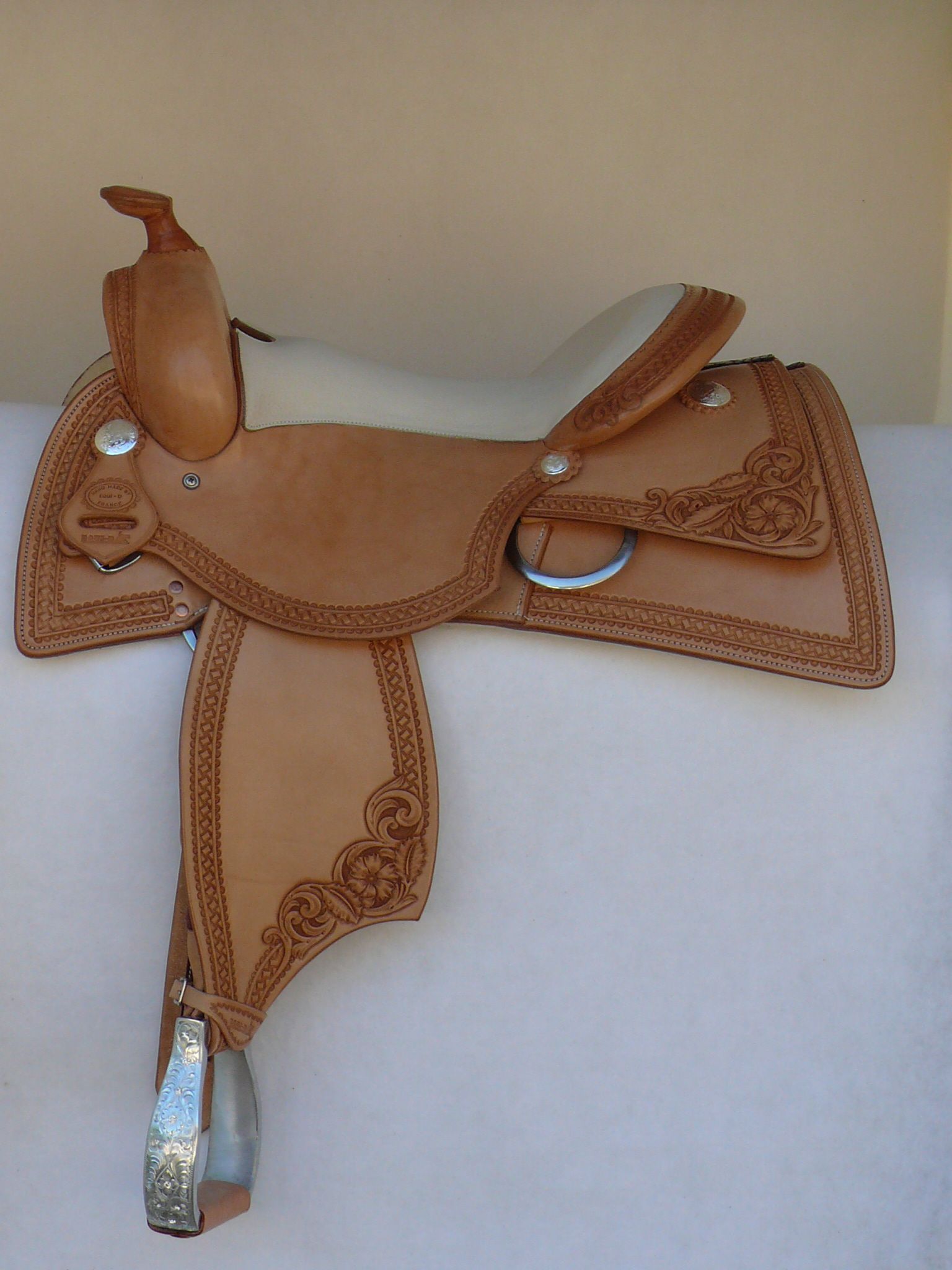 Selle Reining 15 Pouces - Cuir Marron - Fait Main - Traditionnelle
